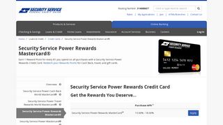 Security Service Power Rewards Credit Card | Security Service