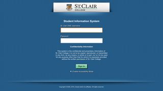 St. Clair College SIS Sign-in