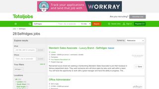 Selfridges Jobs, Vacancies & Careers - totaljobs