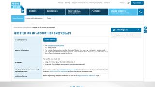Revenu Québec - Register for My Account for individuals