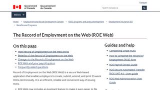 The Record of Employment on the Web - Canada.ca