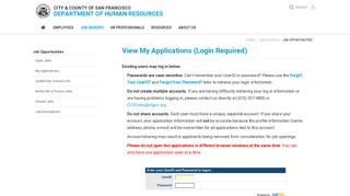 View My Applications - Logon - City and County of San Francisco
