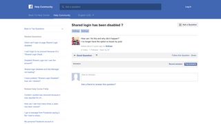 Shared login has been disabled ? | Facebook Help Community ...
