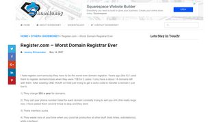 Register.com - Worst Domain Registrar Ever - ShoeMoney