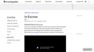 In Escrow - Investopedia