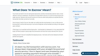 What Does 'In Escrow' Mean? - Escrow.com