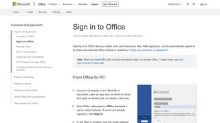 Sign in to Office - Office Support