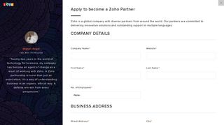 Partner Sign-Up page | Zoho Partner Program