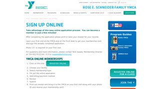 Sign Up Online - Rose E. Schneider Family YMCA