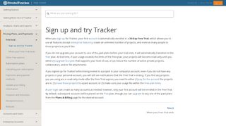 Sign up and try Tracker - Pivotal Tracker