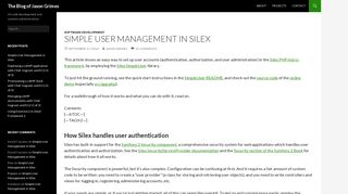 Simple User Management in Silex | The Blog of Jason Grimes