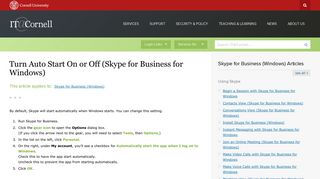 how to turn off skype for business autostart