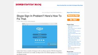 Skype Sign In Problem? Here's How To Fix That. | Supertintin Blog