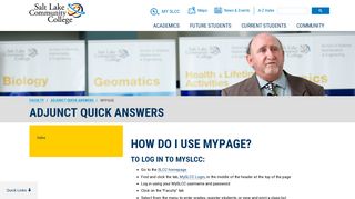 How do I use MyPage? | SLCC