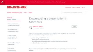 Downloading a presentation in SlideShark – Brainshark Support ...