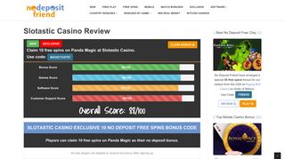 Slotastic Casino | Exclusive 10 Free Spins on Panda Magic