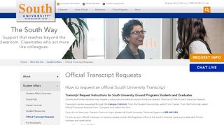 Official Transcript Request | South University