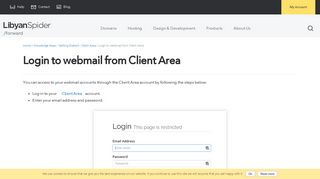 Login to webmail from Client Area - Libyan Spider