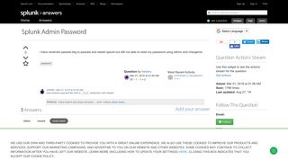 Splunk Admin Password - Question | Splunk Answers