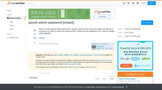 splunk admin password - Stack Overflow