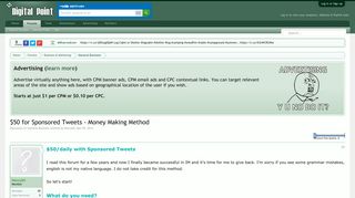 $50 for Sponsored Tweets - Money Making Method - Digital Point Forums