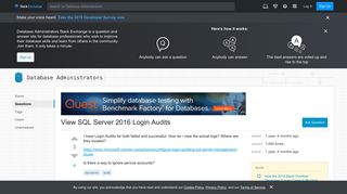 View SQL Server 2016 Login Audits - Database Administrators Stack ...