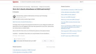 How to check attendance at SRM university - Quora