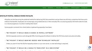 ePayslip portal versus paper payslips - SSL Post