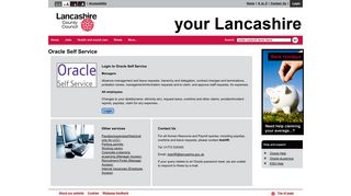Oracle Self service Portal - Lancashire County Council