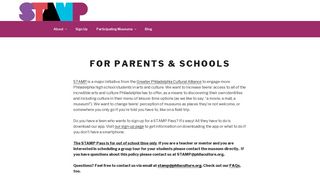 For Parents & Schools - Philly Stamp Pass