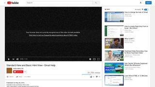 Standard View and Basic Html View - Gmail Help - YouTube