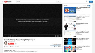 Set Default Google Account Using Multiple Sign In - YouTube