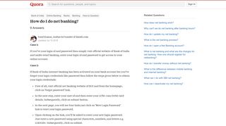 How to do net banking - Quora