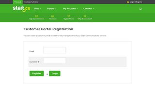 Customer Portal Registration - Start.ca