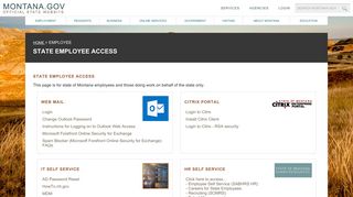 Montana's Official State Website - STATE EMPLOYEE ACCESS