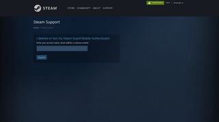 Steam Support - I deleted or lost my Steam Guard Mobile Authenticator