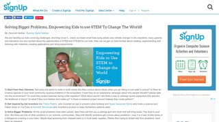 Empowering Kids to Use STEM to Change the World! | SignUp.com