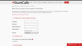 Make money, become a local reseller for StuntCalls