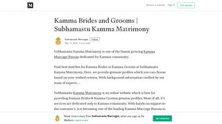 Kamma Brides and Grooms | Subhamastu Kamma Matrimony - Medium
