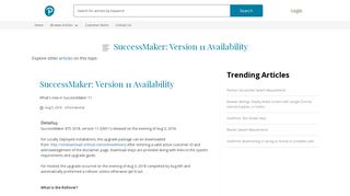 SuccessMaker: Version 11 Availability - Technical Support