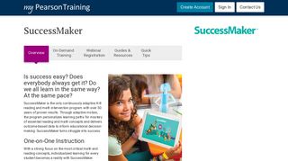 SuccessMaker - Overview | MPT | My Pearson Training | Pearson