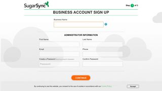 Business Account Sign Up - SugarSync