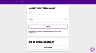Sign in | Superdrug Mobile