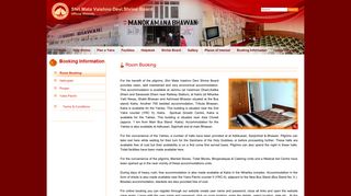 Shri Mata Vaishno Devi Shrine Board :: Booking Information :: Room ...