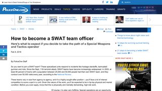 How to become a SWAT team officer - PoliceOne