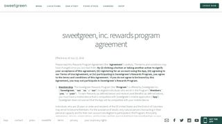 sg rewards program terms | sweetgreen