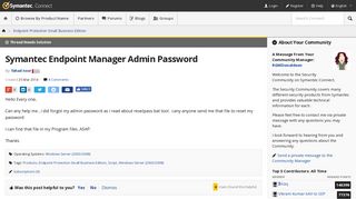 forgot your password symantec endpoint manager 14