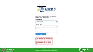 Synergy Substitute Teacher Access! - Lansing School District