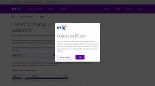 how to change my bt email password