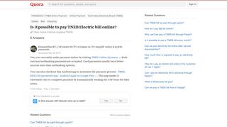 Is it possible to pay TNEB Electric bill online? - Quora